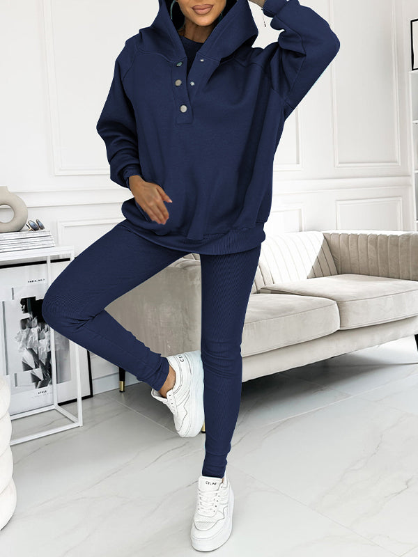 (s-5xl) Hooded and Comfortable Sweatshirt Three-piece Suit