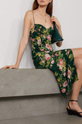 Sweetheart Neck Sleeveless Split Midi Dress
