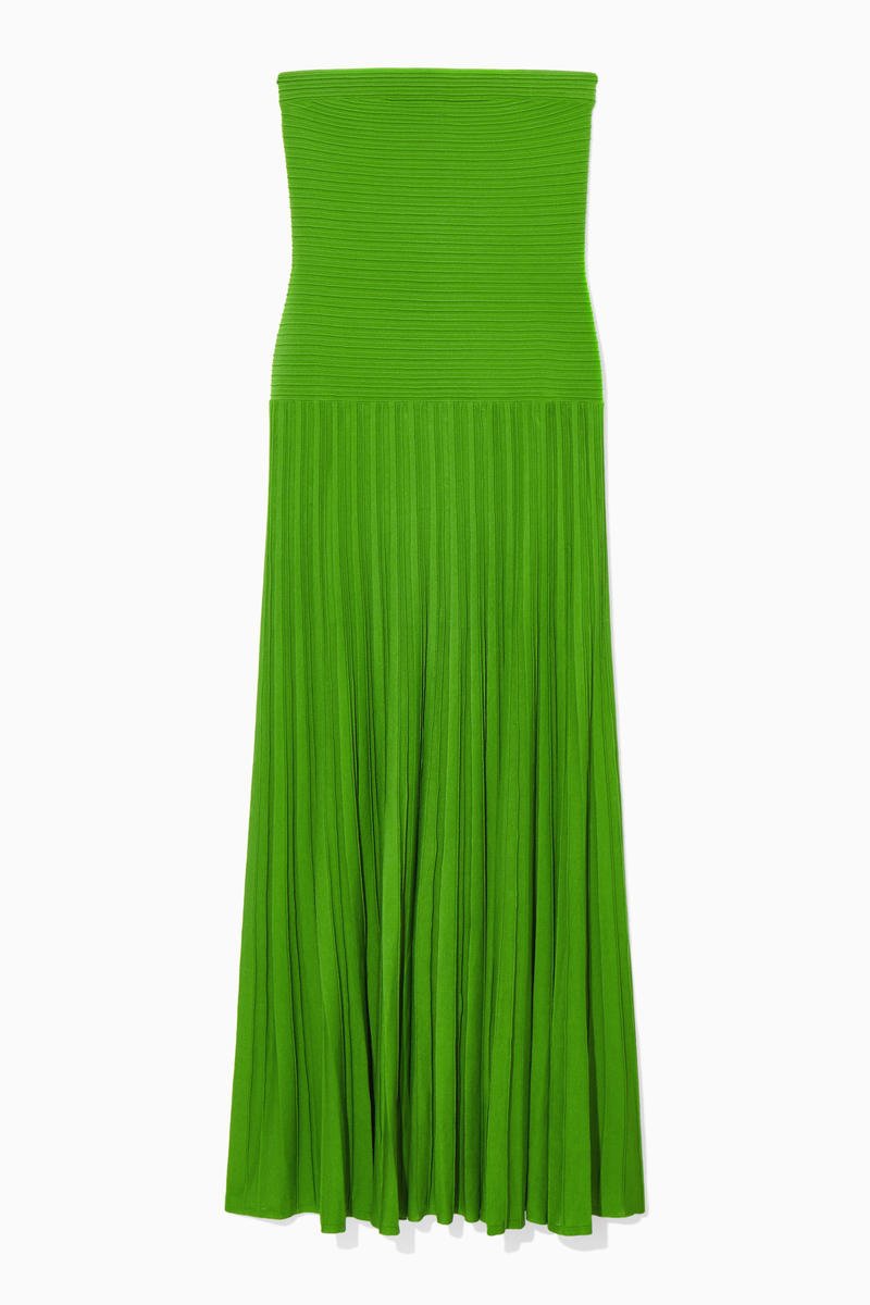 Madeline Strapless Pleated Maxi Dress