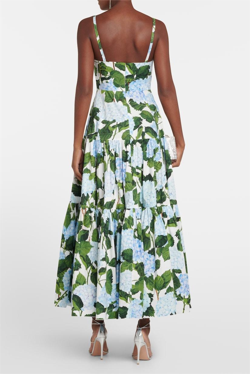 V-neck Hydrangea Poplin Maxi Dress