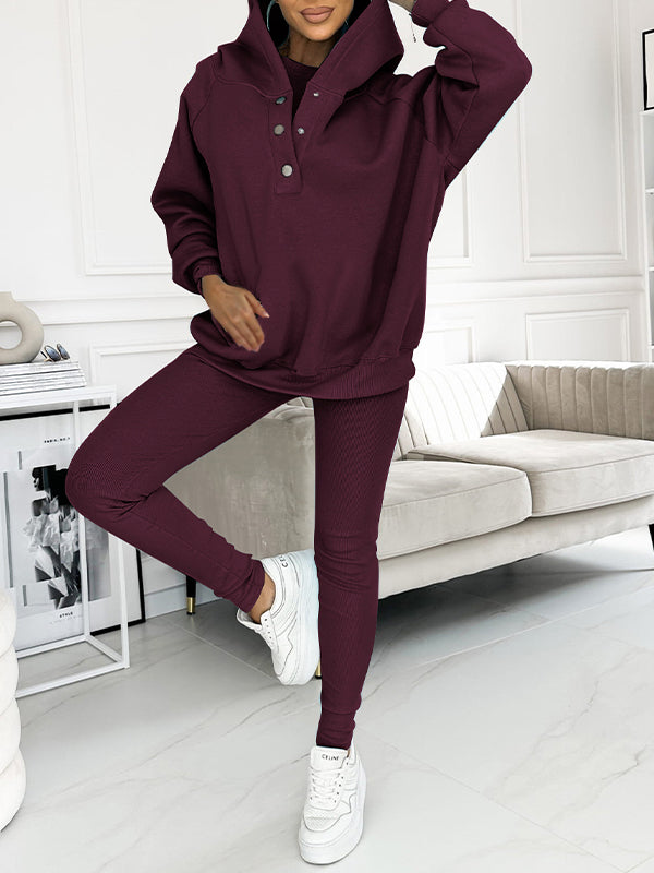 (s-5xl) Hooded and Comfortable Sweatshirt Two-piece Suit
