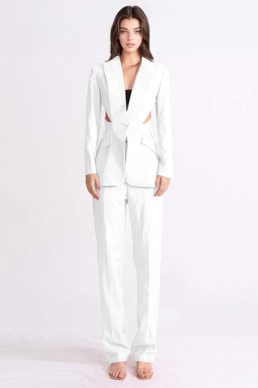 Cut-out Backless Suit Two-piece Set