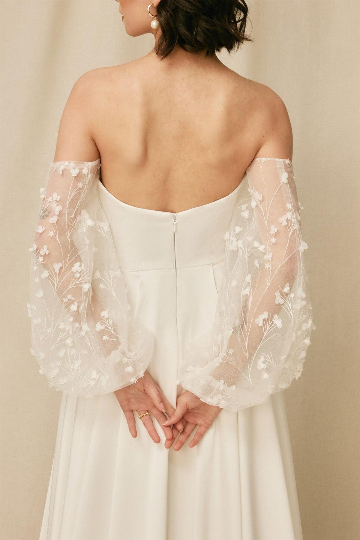 Off-shoulder Lantern Sleeve Split Maxi Dress