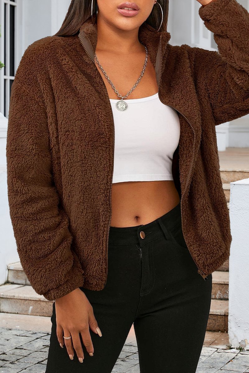 Plush Loose Warm Long-sleeved Cardigan Jacket
