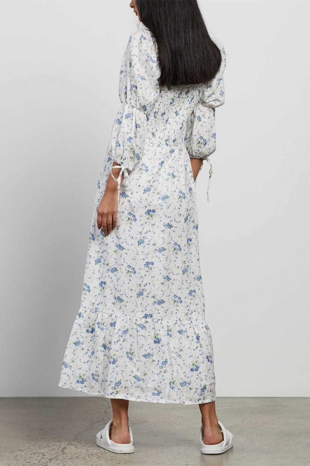 Square Collar Midi Dress