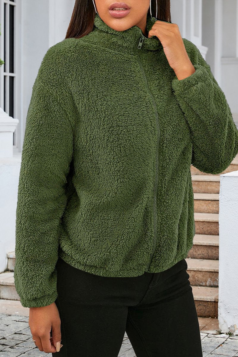 Plush Loose Warm Long-sleeved Cardigan Jacket