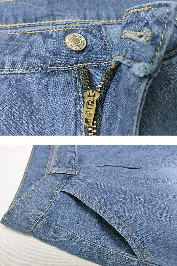 High Waist Slim Wide Leg Pants Loose Mopping Pants Denim Trousers