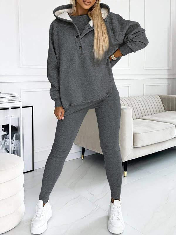 (s-5xl) Hooded and Comfortable Sweatshirt Three-piece Suit