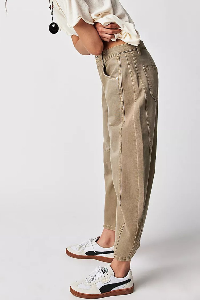 Loose Wide-leg Pants Mid-low Waist Washed Denim Trousers