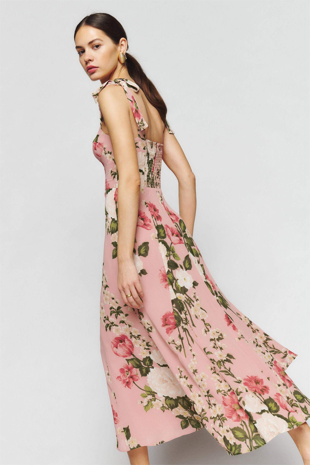 Printed Cami Slim Midi Dress