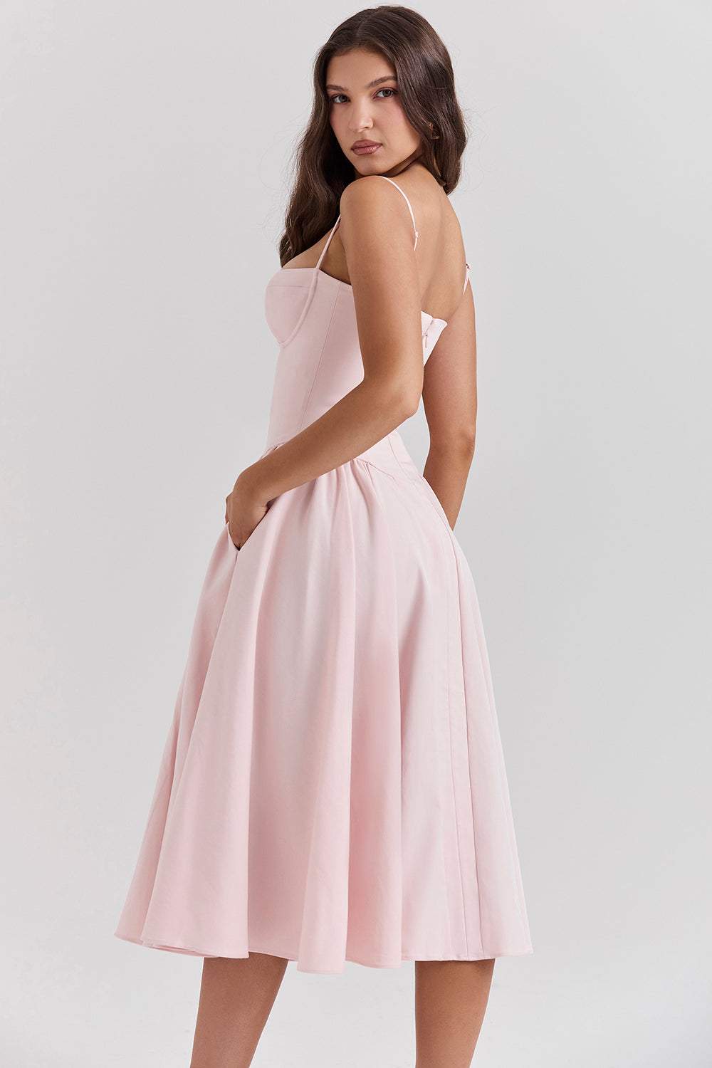 Sweetheart Neck Midi Dress