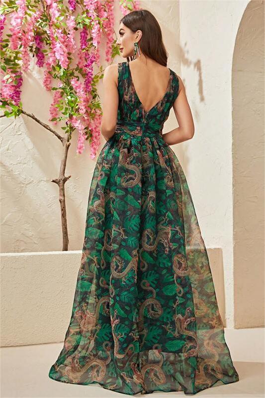 Cami V-neck Pleated Maxi Dress