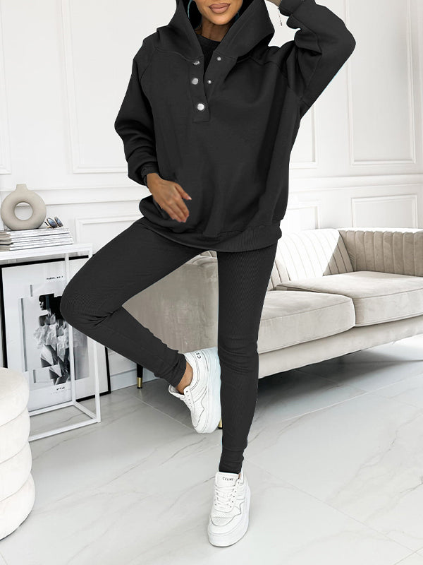 (s-5xl) Hooded and Comfortable Sweatshirt Three-piece Suit