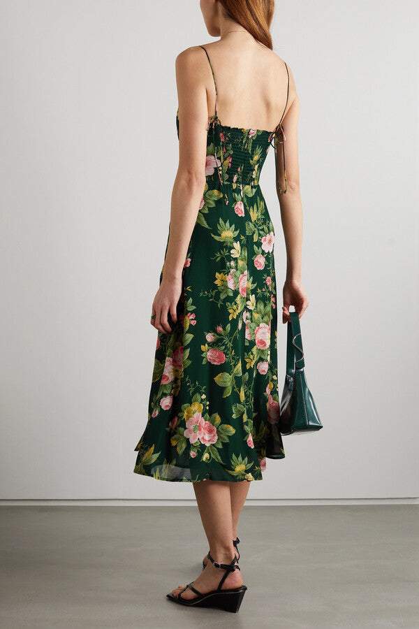 Sweetheart Neck Sleeveless Split Midi Dress