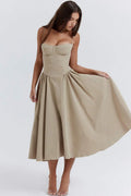 Sweetheart Neck Midi Dress