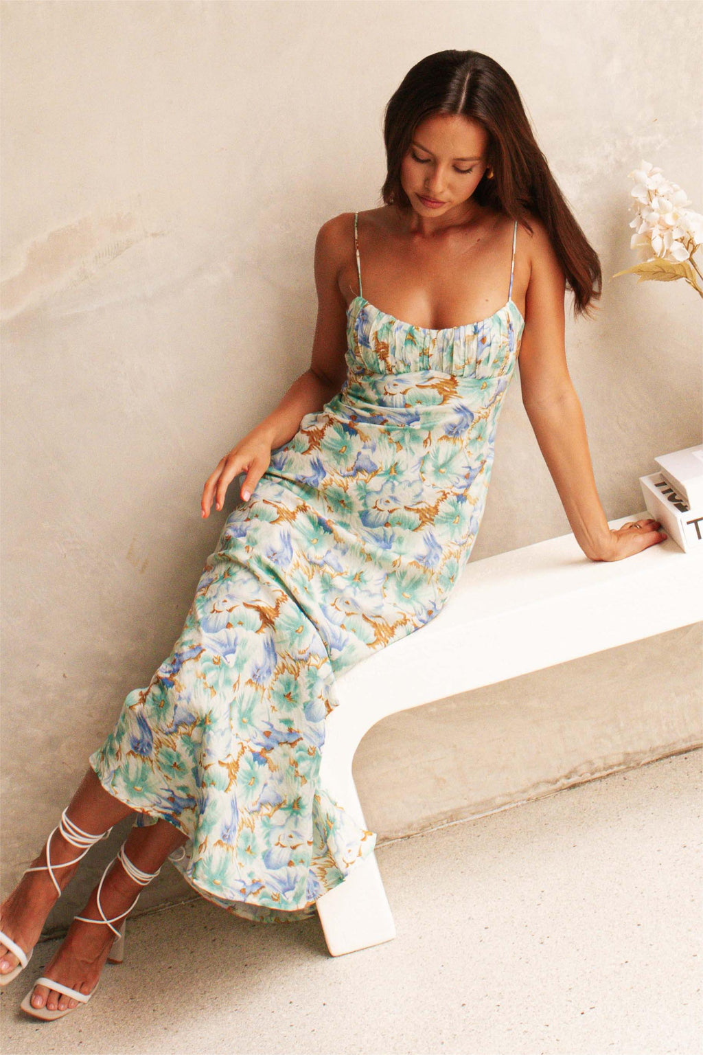 Backless Lace Up Maxi Dress