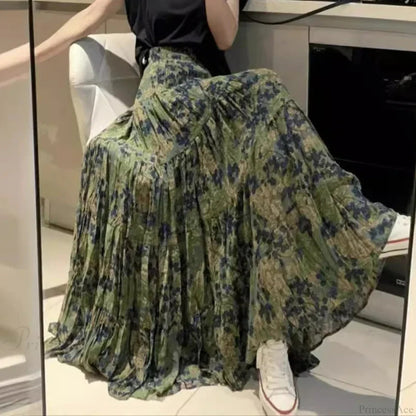 Kawaii Maxi Skirt Summer Retro Romantic