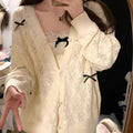 Kawaii Bow Hollow Out Knit Cardigan