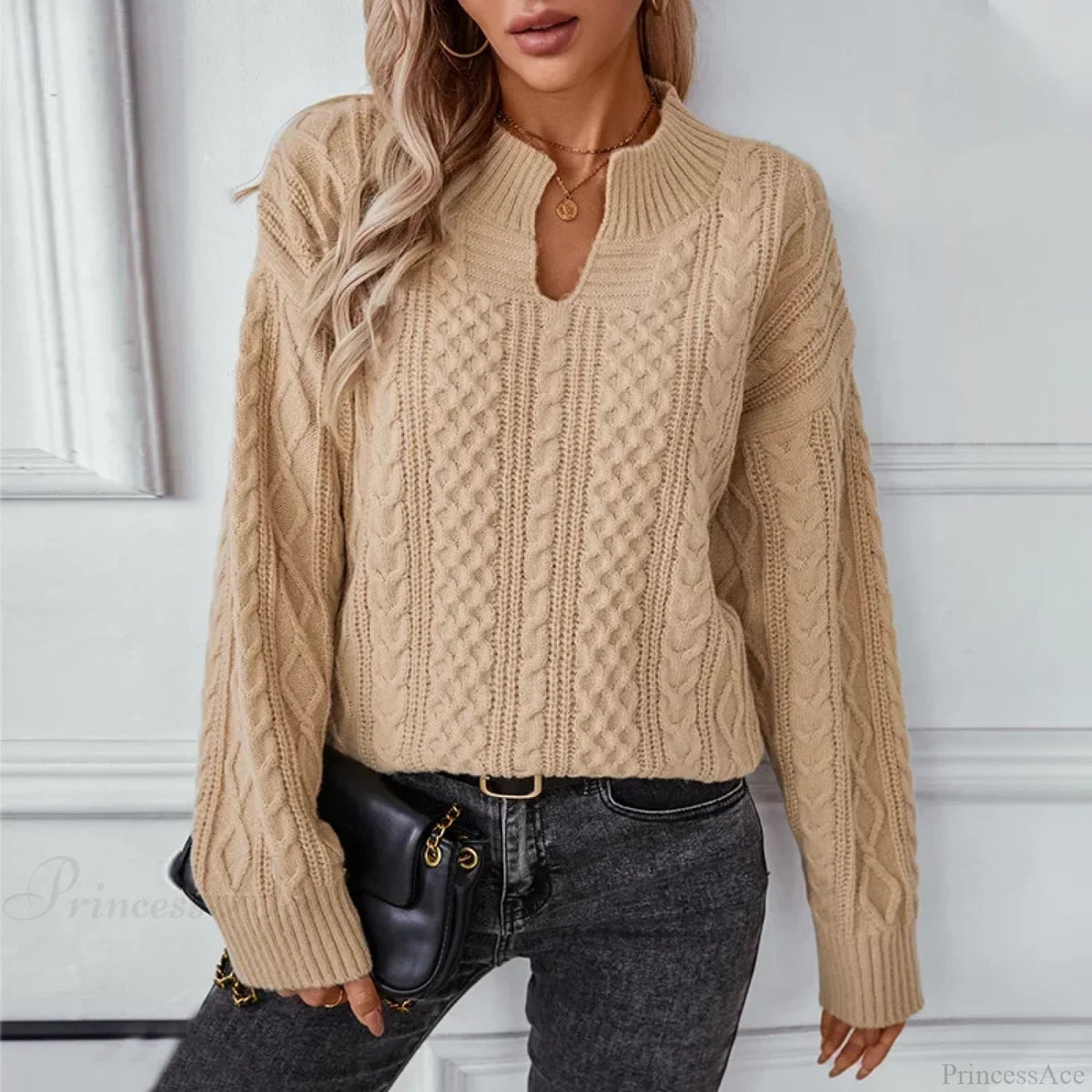 Khaki Cardigan Sweater