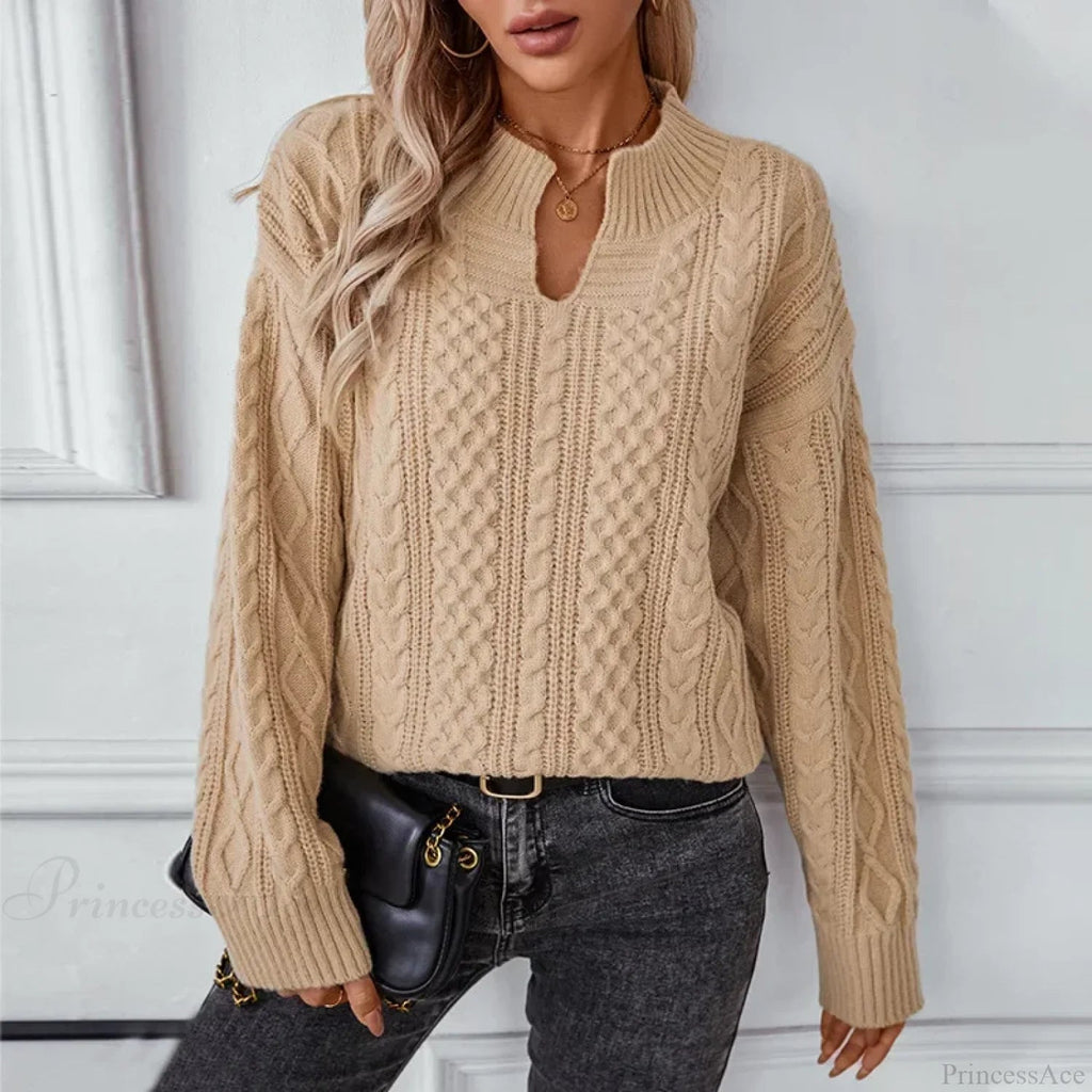 Khaki Cardigan Sweater