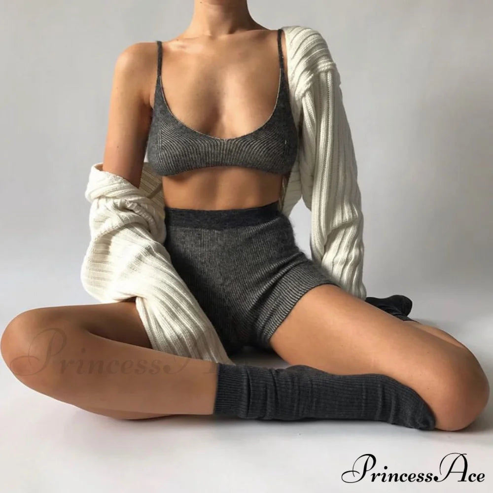 Knit Sweater Stylish Cropped Sleeve