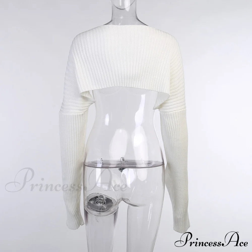 Knit Sweater Stylish Cropped Sleeve