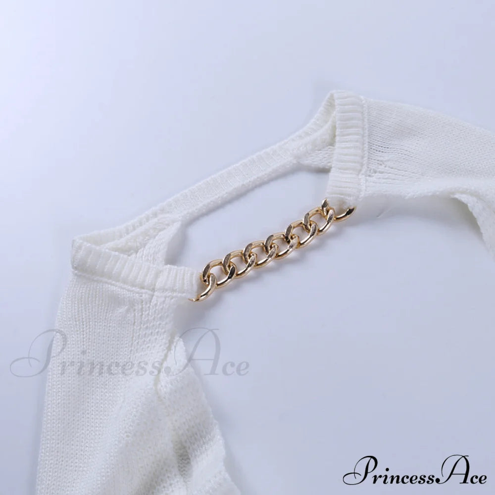 Knit Sweater Stylish Cropped Sleeve