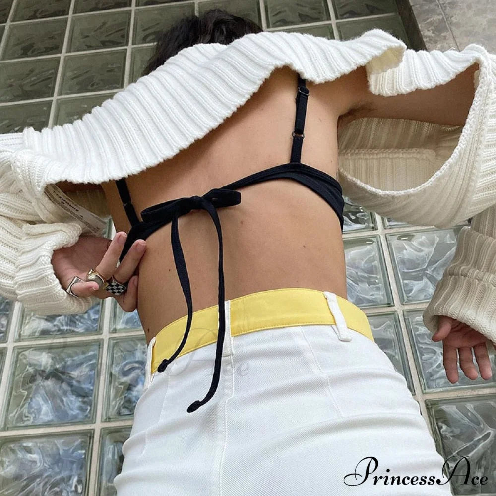 Knit Sweater Stylish Cropped Sleeve