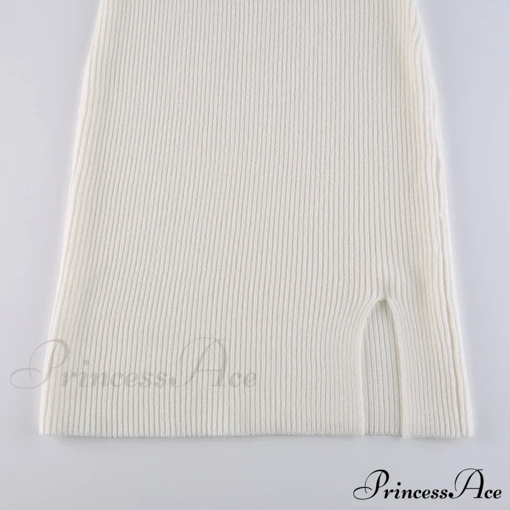 Knitted Sleeves Gown and Long Sweater Shoulder Off With Design