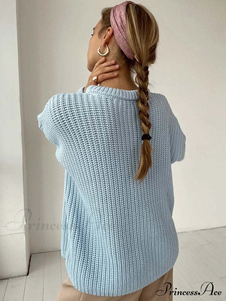Knitted Graceful Pocket Sweater Cardigan
