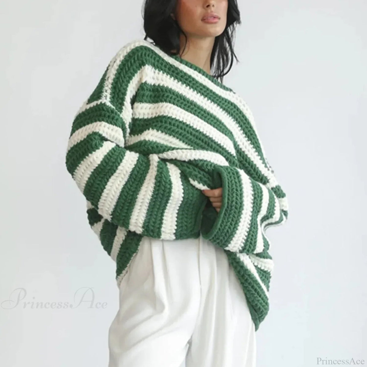Korean Style Striped Oversized Sweater