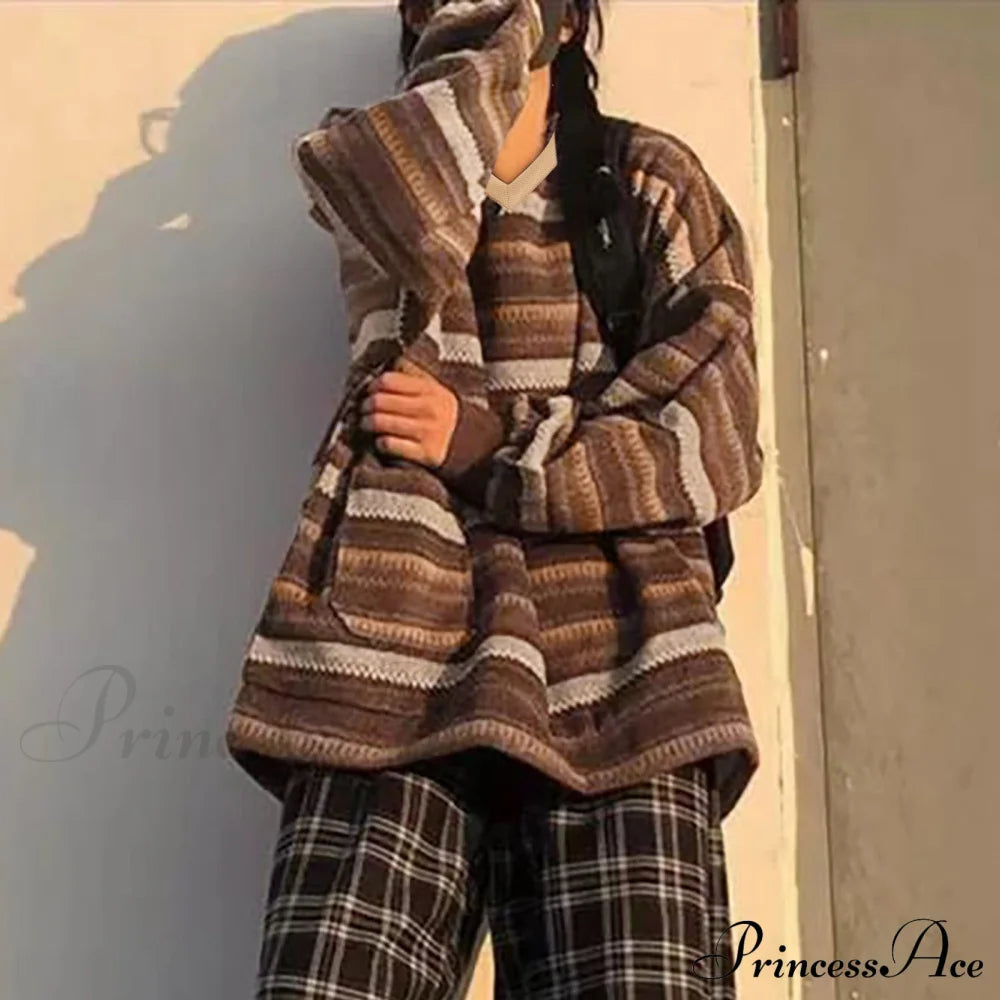 Autumn/winter Retro Striped Sweater