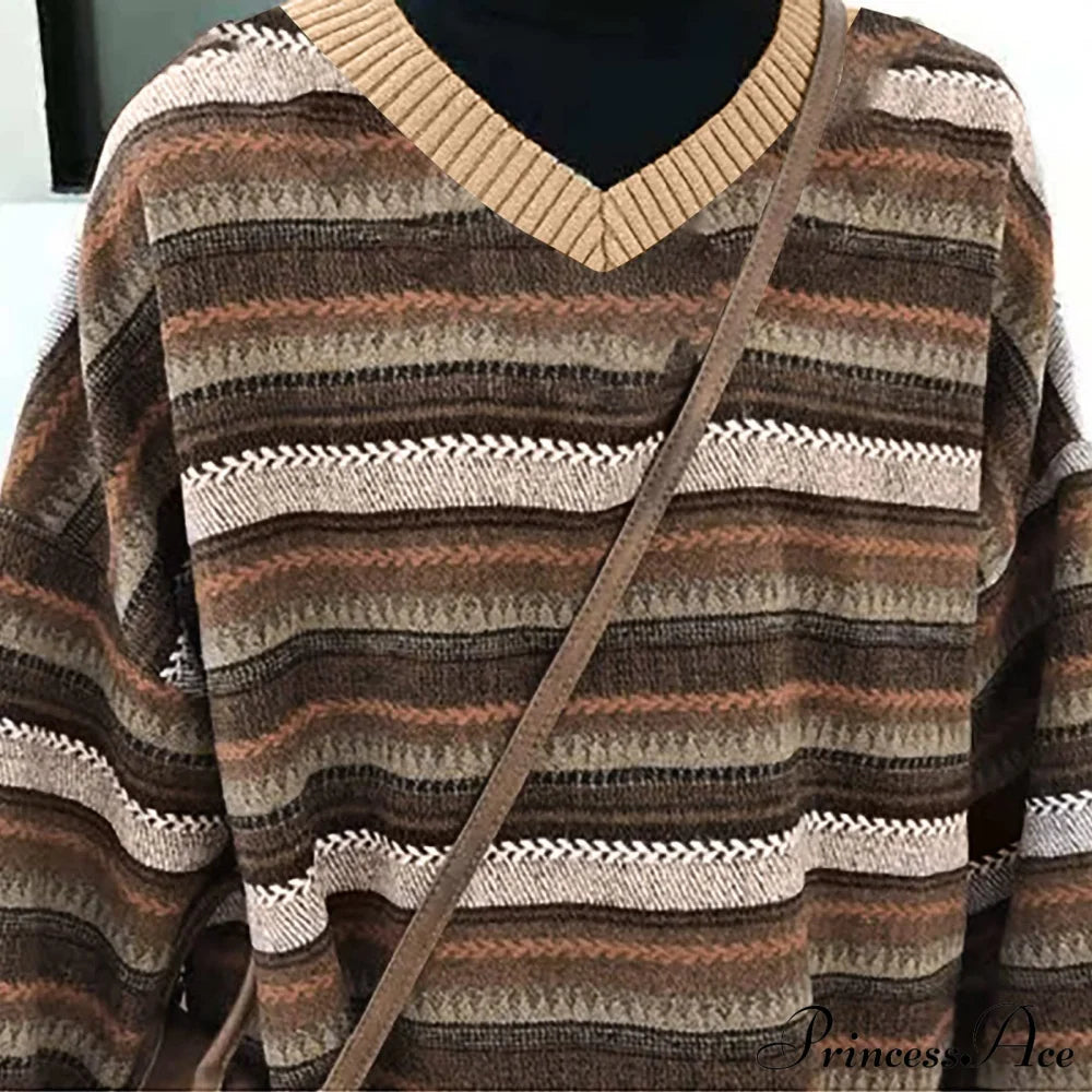 Autumn/winter Retro Striped Sweater