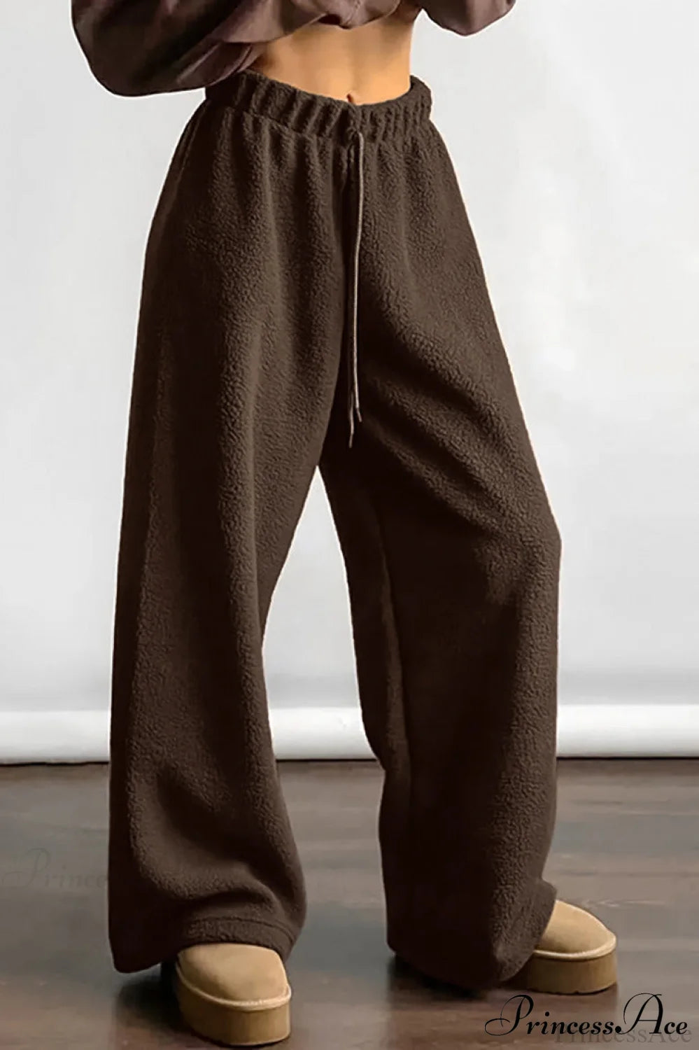Lamb Fleece Tie Waist Sports Pants