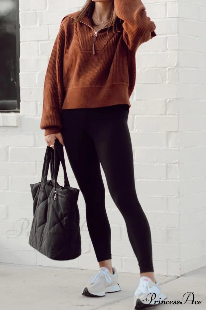 Lapel Zipper Sweater