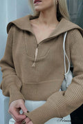 Lapel Zipper Sweater
