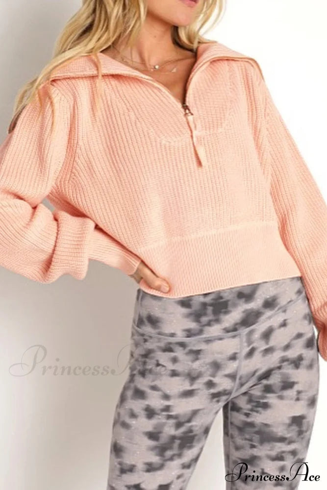 Lapel Zipper Sweater