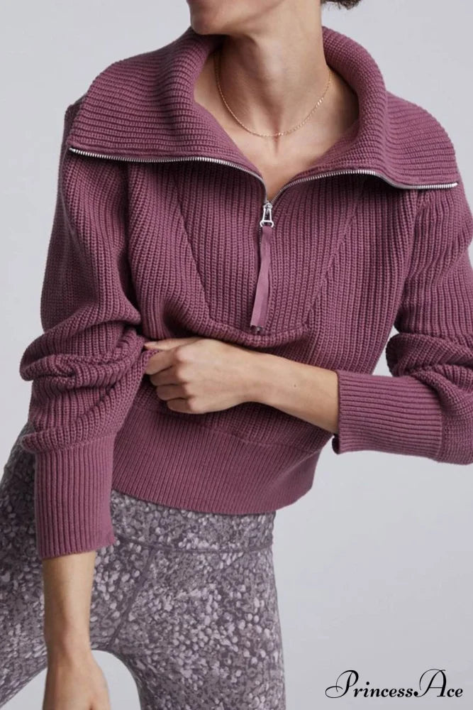 Lapel Zipper Sweater