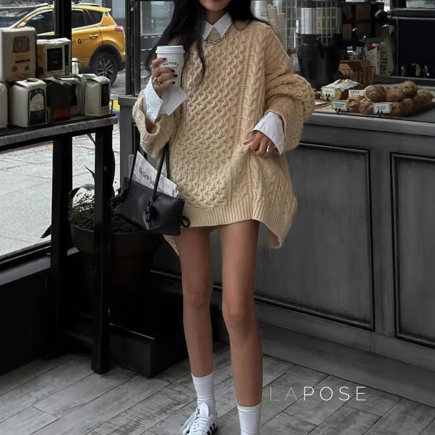 Azalea Textured Loose Knit Sweater