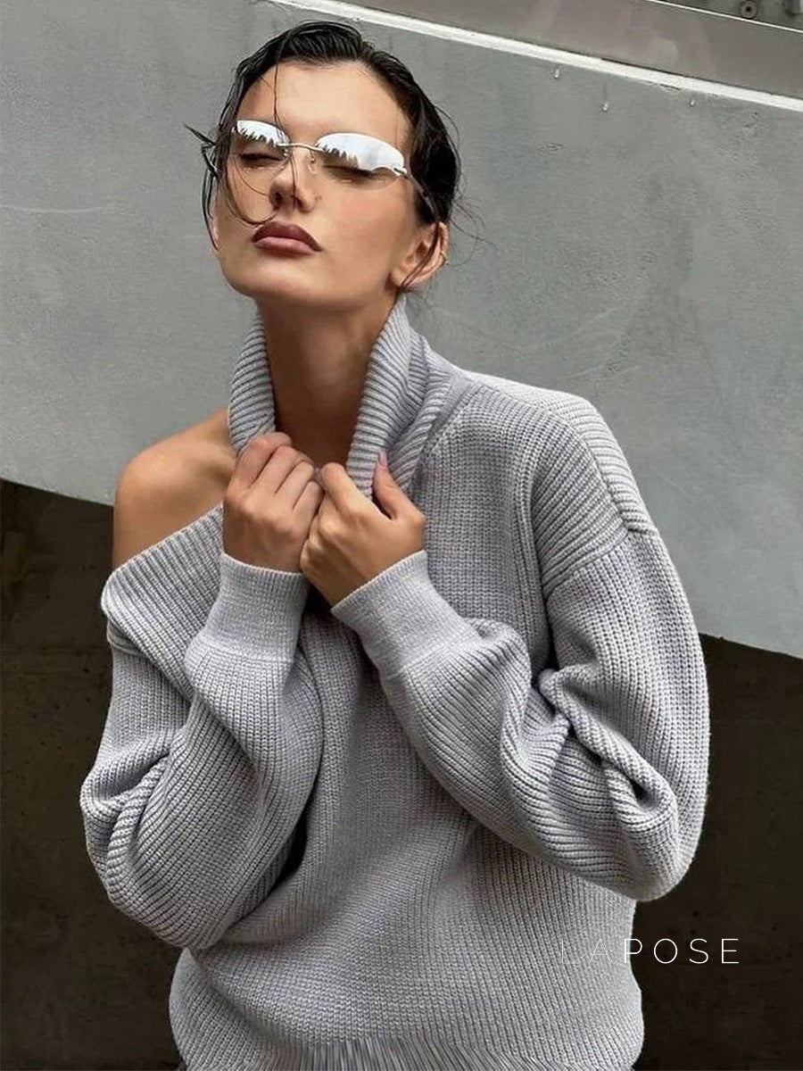 Deliyah Knit Cold Shoulder Sweater
