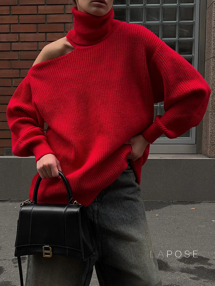 Deliyah Knit Cold Shoulder Sweater
