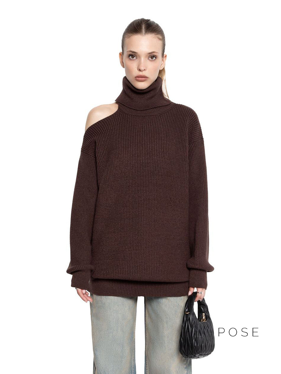 Deliyah Knit Cold Shoulder Sweater