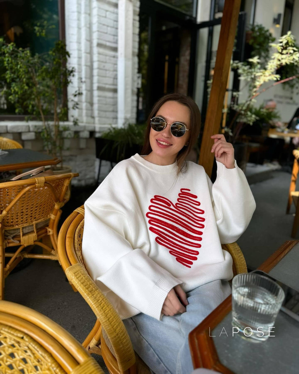 Makenzie Loose Heart Pullover Sweater
