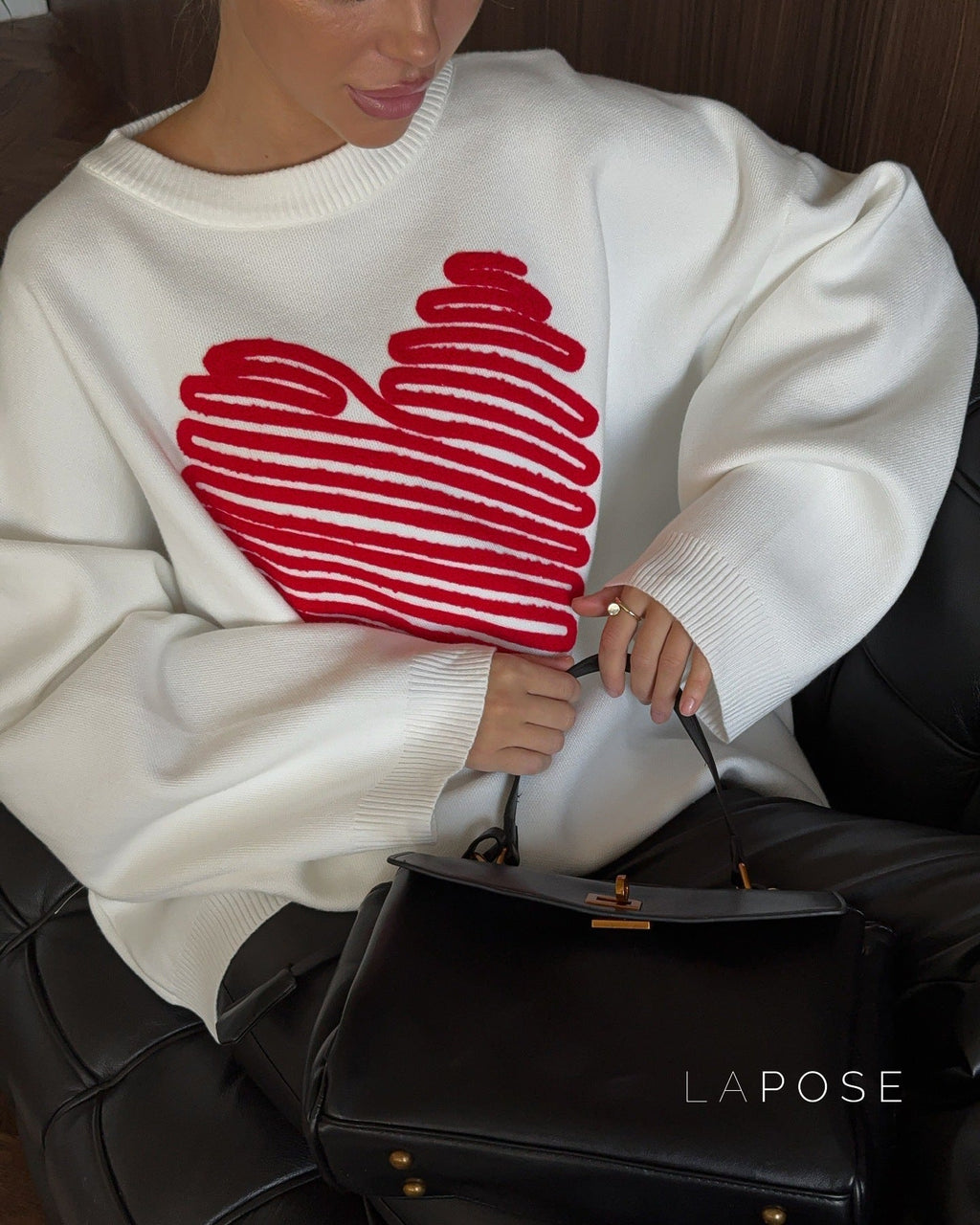 Makenzie Loose Heart Pullover Sweater