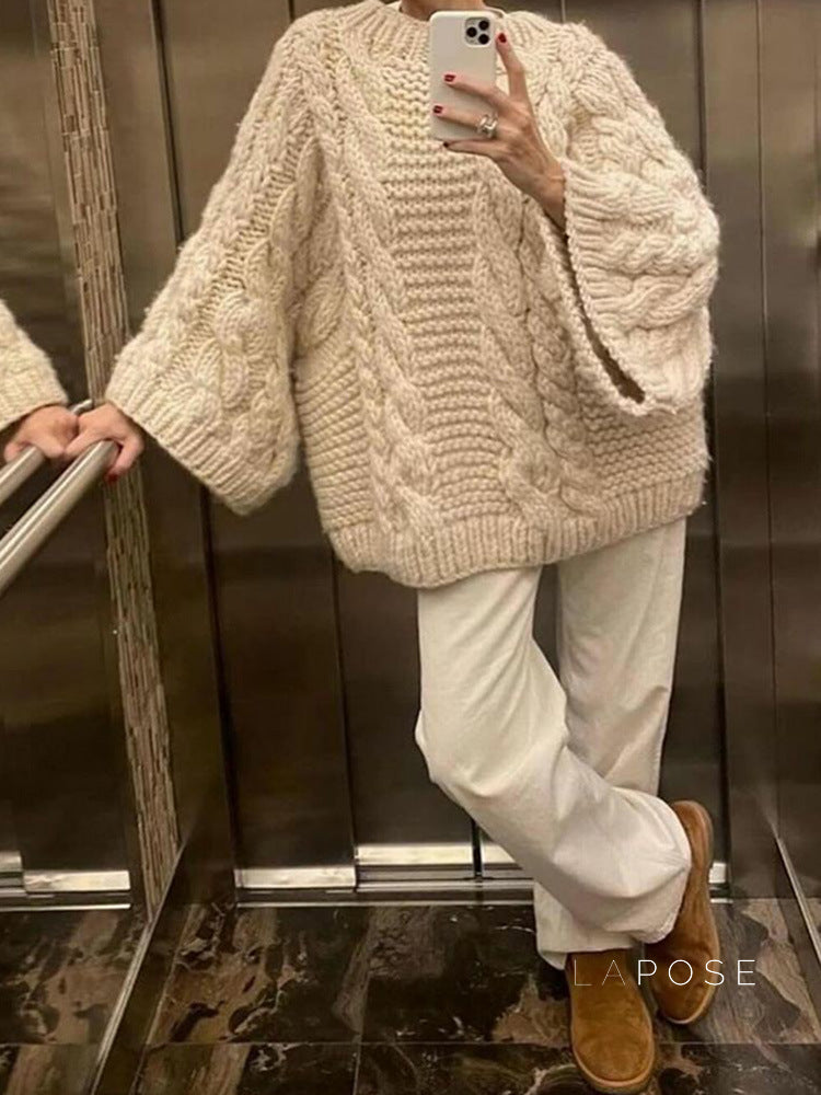 Shrinika Bell Sleeve Knit Sweater