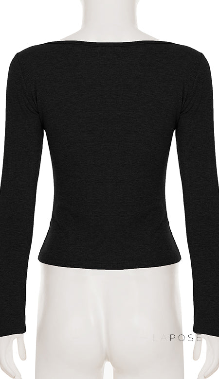 Trista V Neck Knit Sweater Top