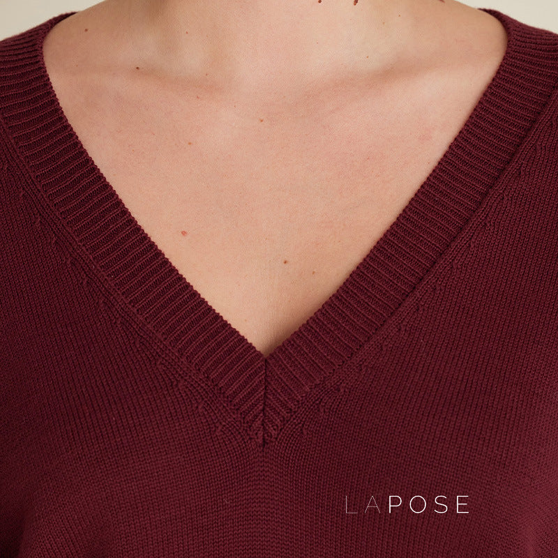 Zamya Loose Knit V-neck Sweater