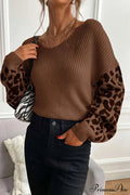 Leopard Patchwork Pullover Sweater