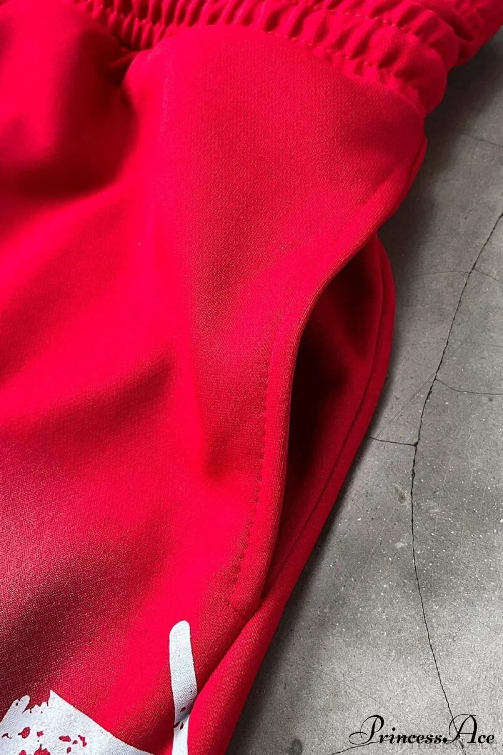 Letter Print Y2k Elastic Waist Straight Pants