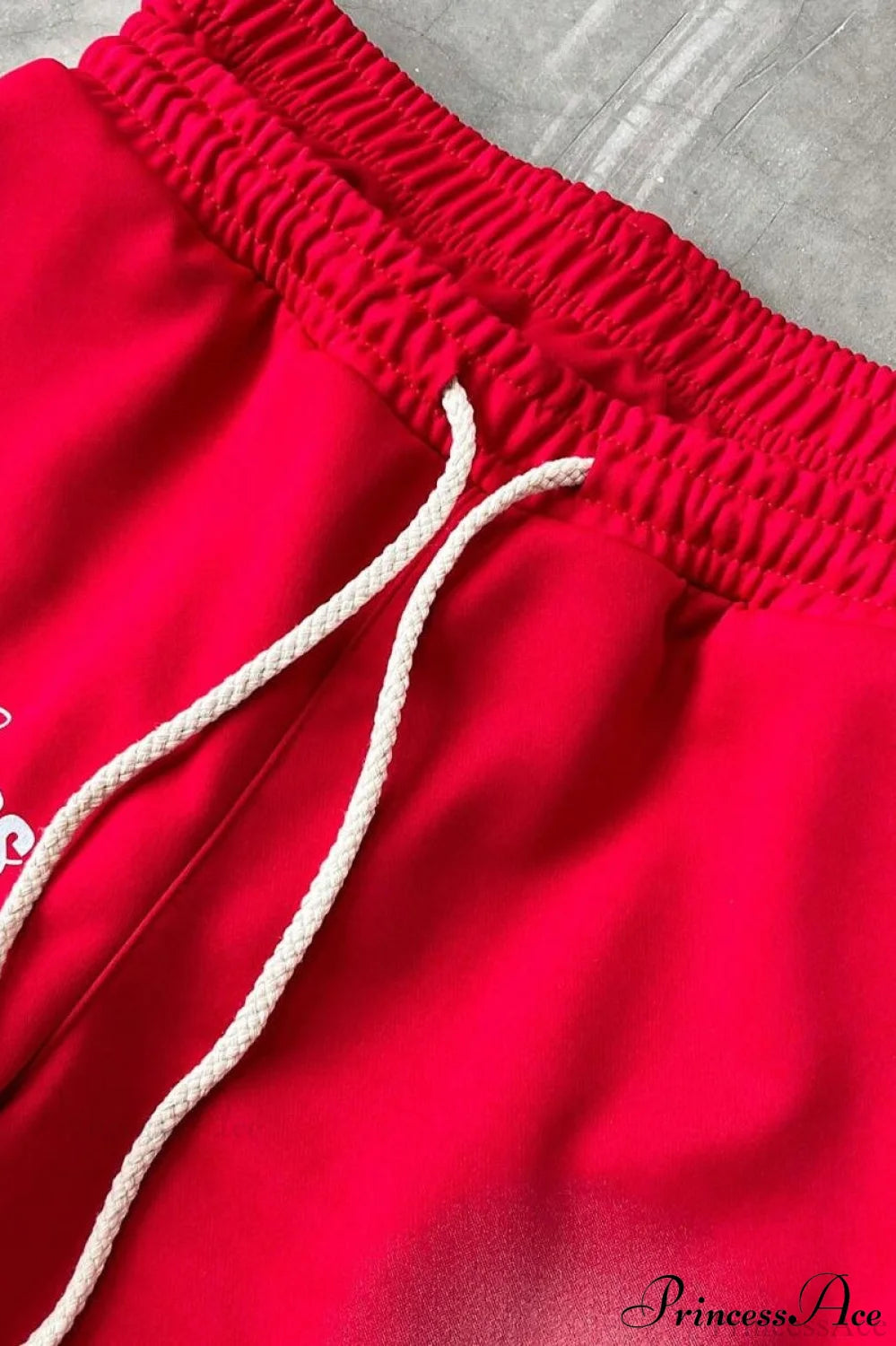 Letter Print Y2k Elastic Waist Straight Pants